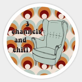 3 Channels And Chill Armchair Pattern Sticker